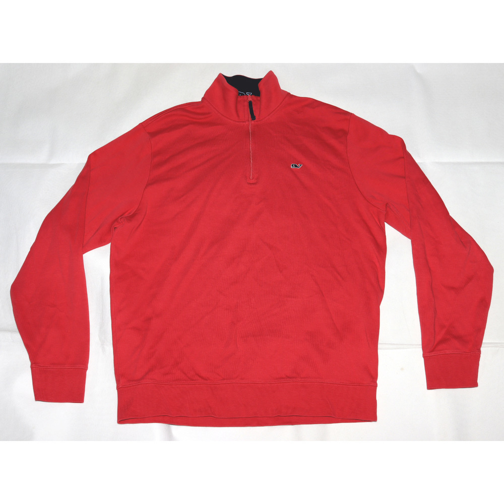 vineyard vines‎ Men's Whale 1/4 Zip Mock Neck Pullover Sweatshirt Size Medium